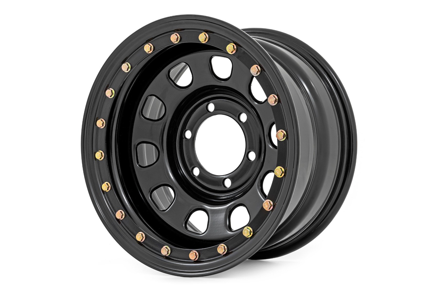 Rough Country Steel Simulated Bead Lock Wheel Black 17x9 6x5.5 4.25 Bore -12
