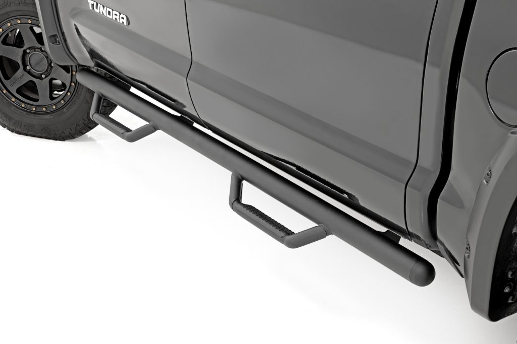 Rough Country Nerf Steps Cab Length CrewMax 5β7β³ Bed Toyota Tundra 2WD/4WD (07-21)