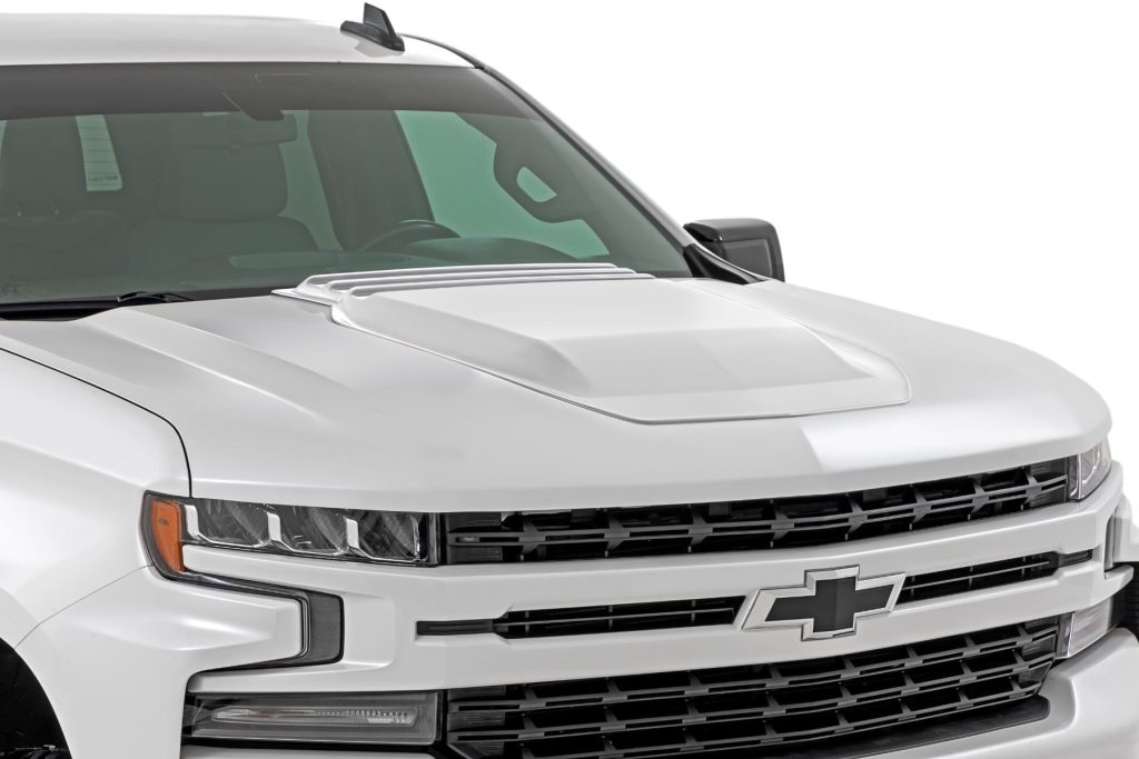 Rough Country Hood Scoop GAZ Summit White Chevy Silverado 1500 2WD/4WD (2019-2026)