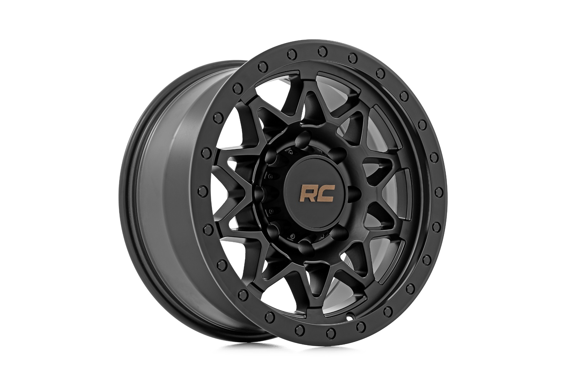 Rough Country 78 Series Wheel Simulated Beadlock Black 18x9 8x170 -12mm