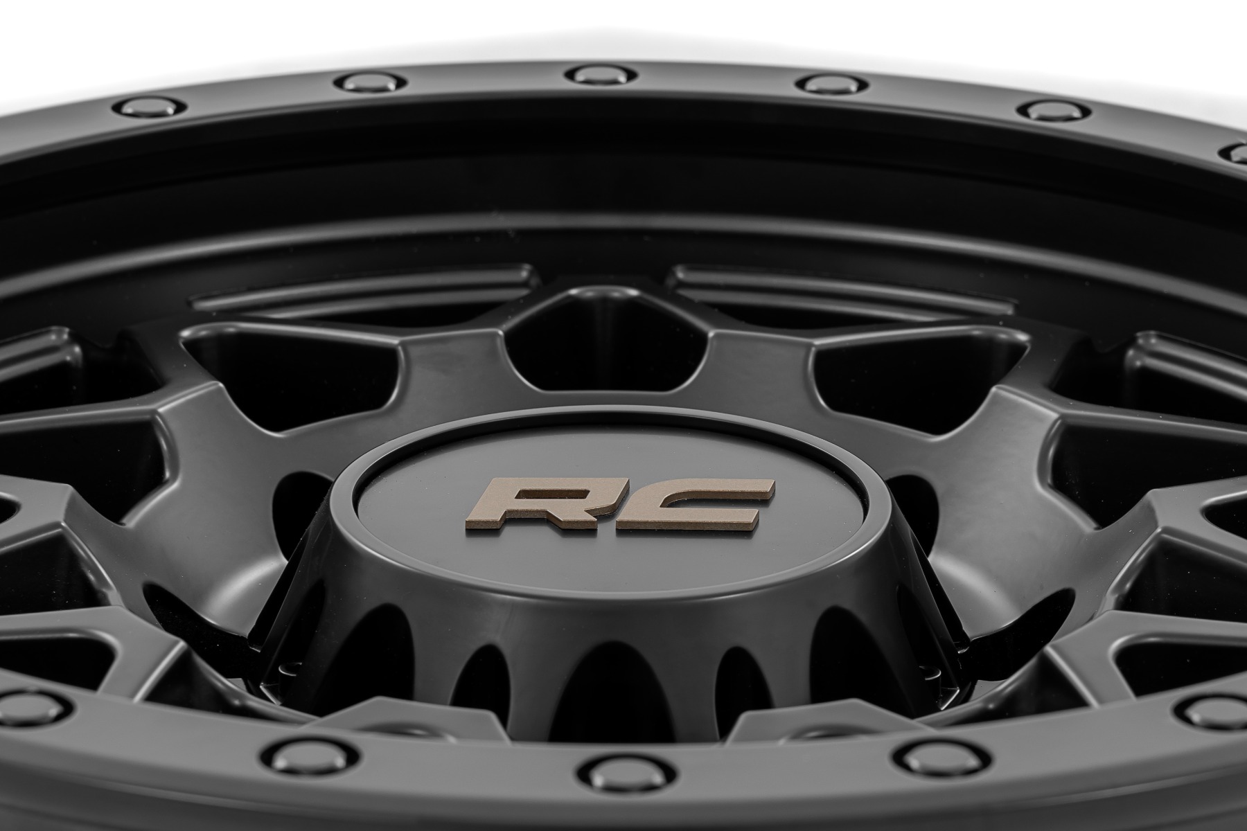 Rough Country 78 Series Wheel Simulated Beadlock Black 18x9 8x170 -12mm