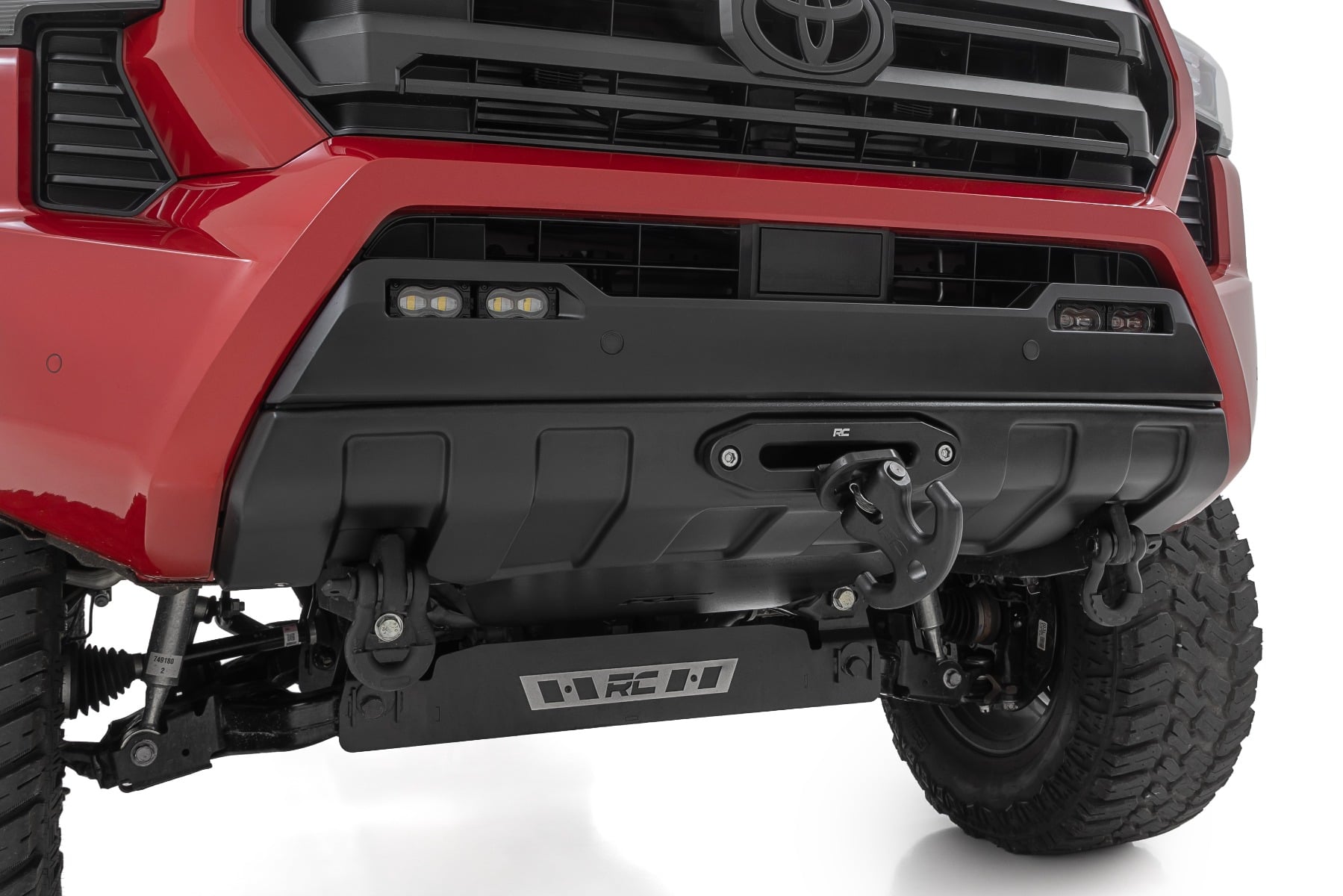 Rough Country LED Fog Light Kit 3x1.75 Inch Black Series Slim Aux Toyota Tacoma (24-26)