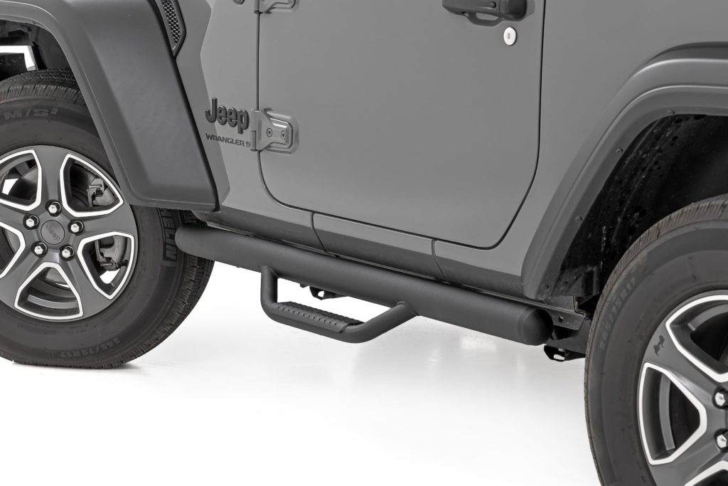 Rough Country Nerf Steps Full Length 2 Door Jeep Wrangler JL 4WD (2018-2026)