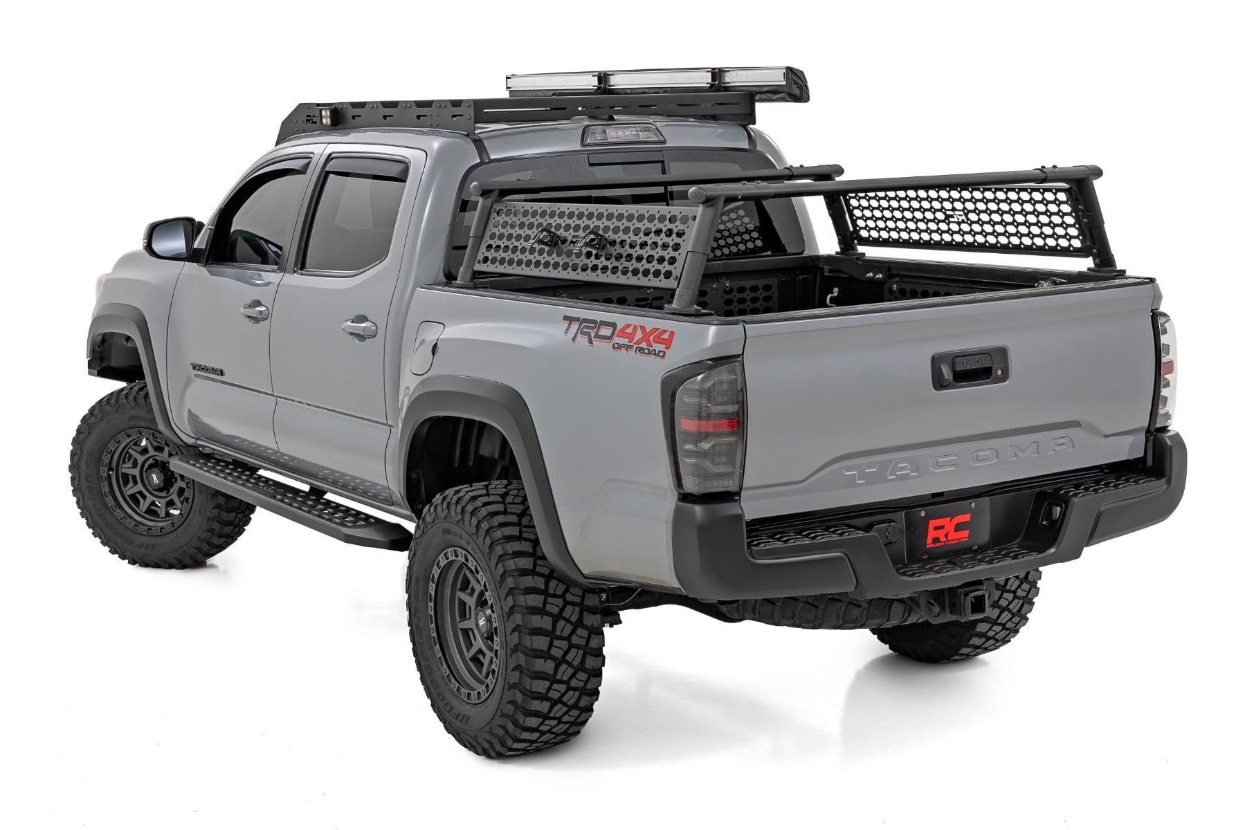 Rough Country RPT2 Running Board Double Cab Black Toyota Tacoma 2WD/4WD (2016-2023)