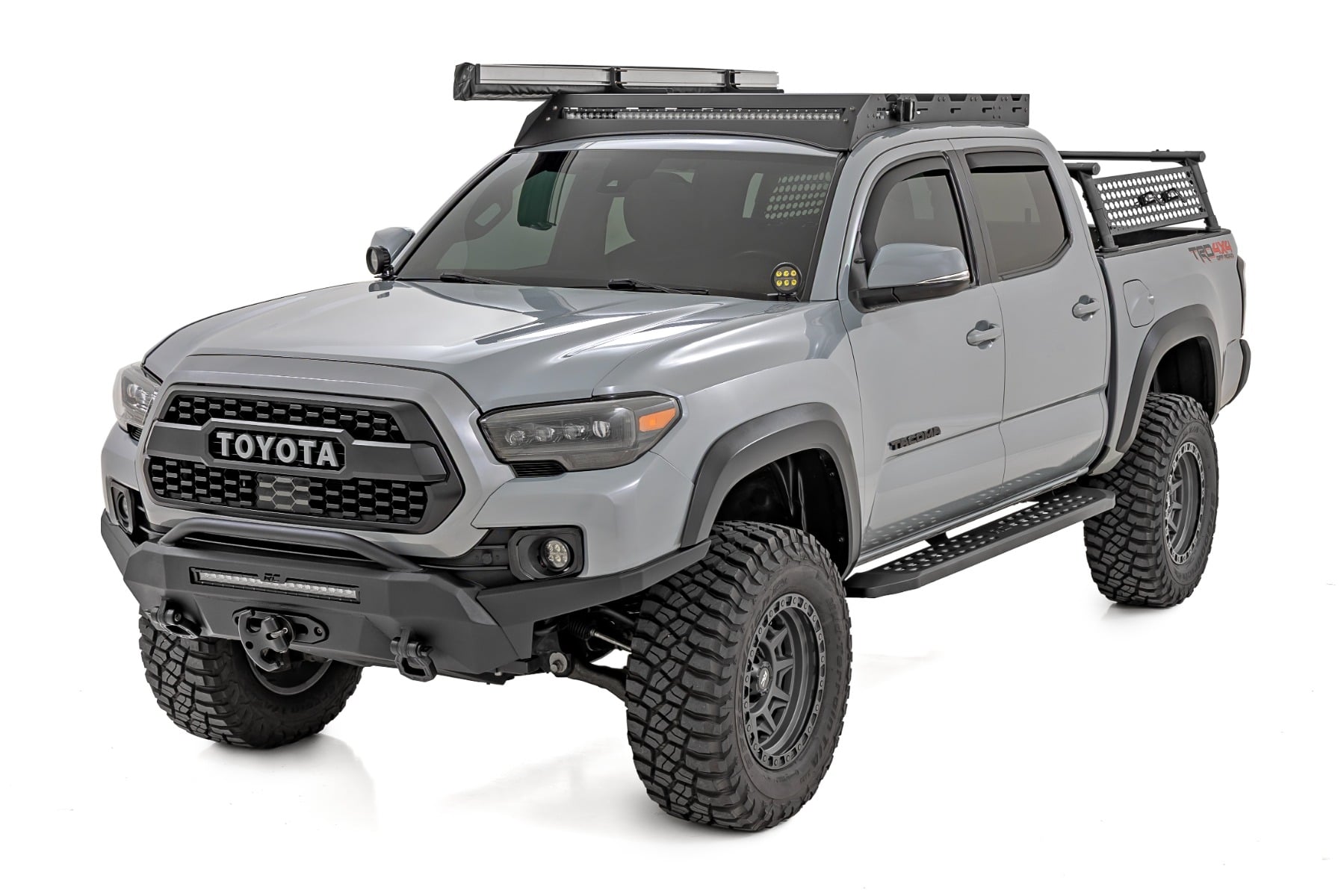Rough Country RPT2 Running Board Double Cab Black Toyota Tacoma 2WD/4WD (2016-2023)