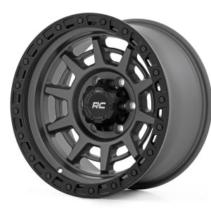 Rough Country 85 Series Wheel Simulated Beadlock Gunmetal Gray/Black 17x9 6x5.5 +25mm