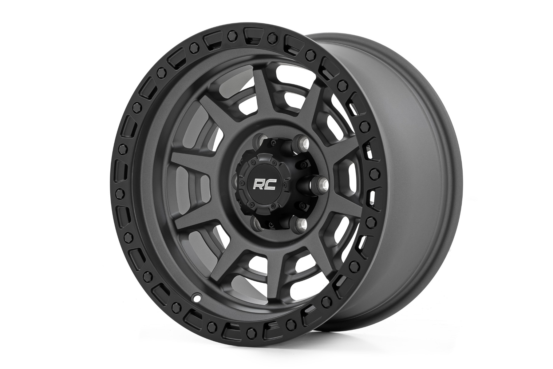 Rough Country 85 Series Wheel Simulated Beadlock Gunmetal Gray/Black 17x9 8x6.5 +0