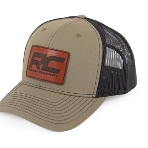 Rough Country Hat Black Mesh Rough Country Patch Brown/Leather β Richardson 112
