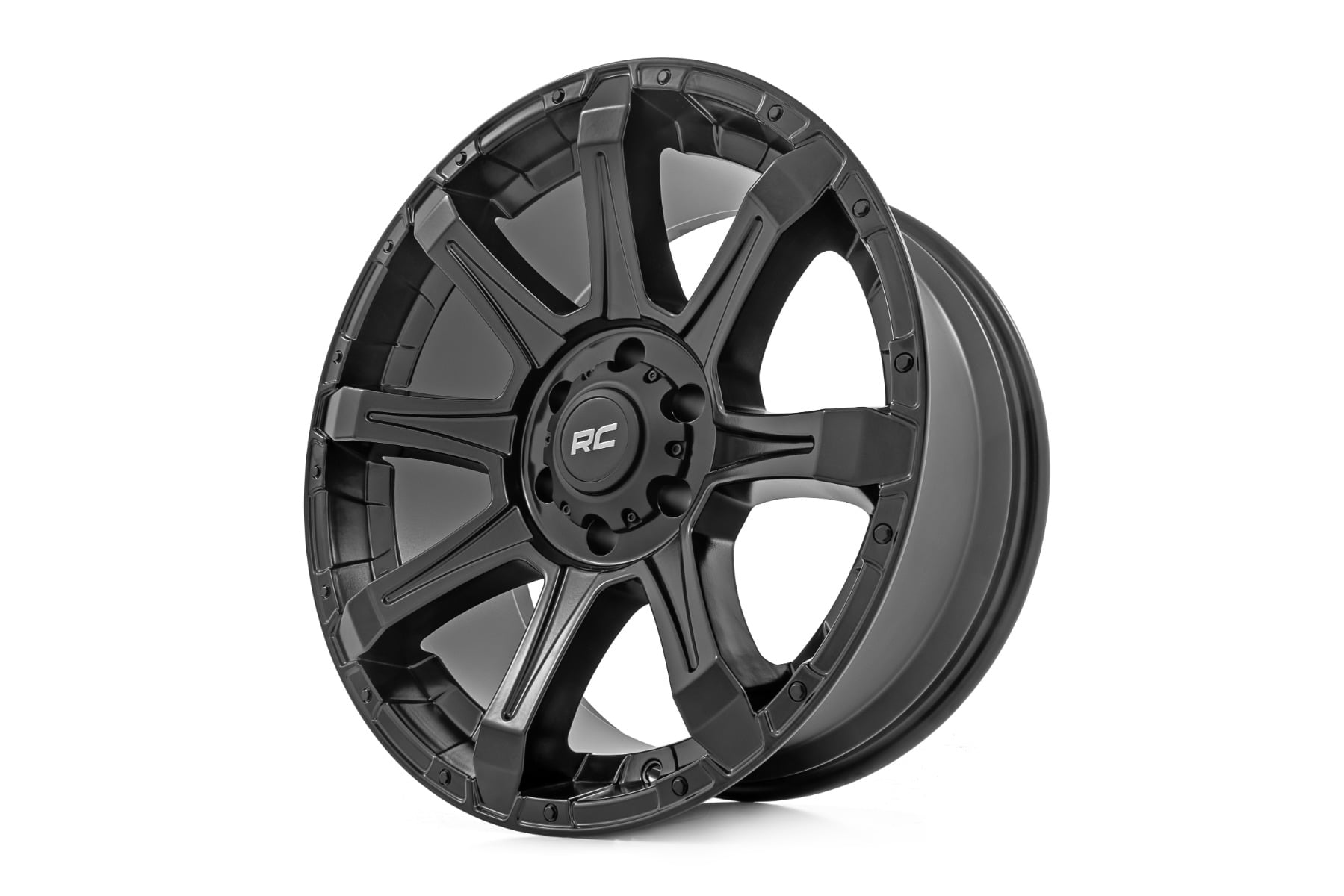 Rough Country 81 Series Wheel One-Piece Semi Gloss Black 20x10 6x5.5 -25mm