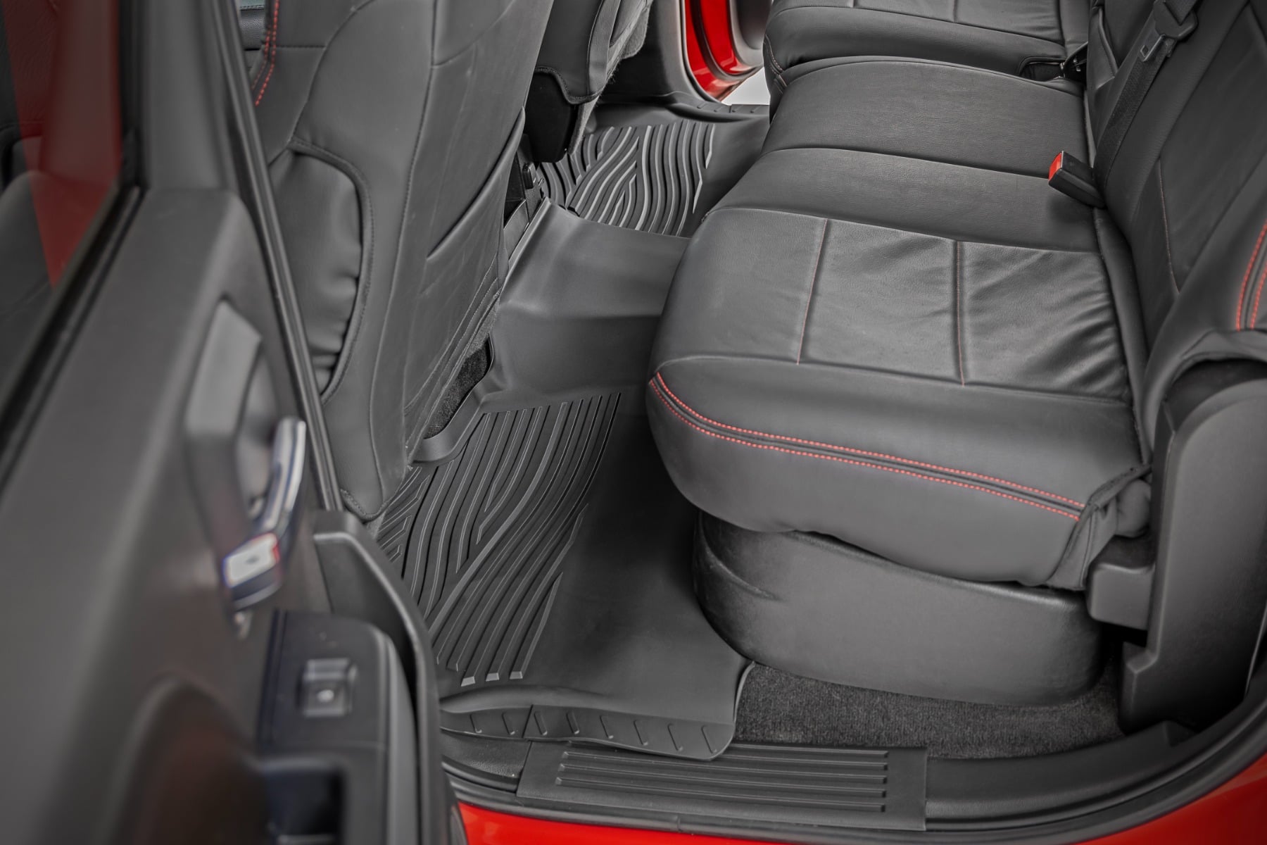 Rough Country Flex-Fit Floor Mats FR & RR FR Bucket Crew Chevy/GMC 1500/2500HD/3500HD 2WD/4WD