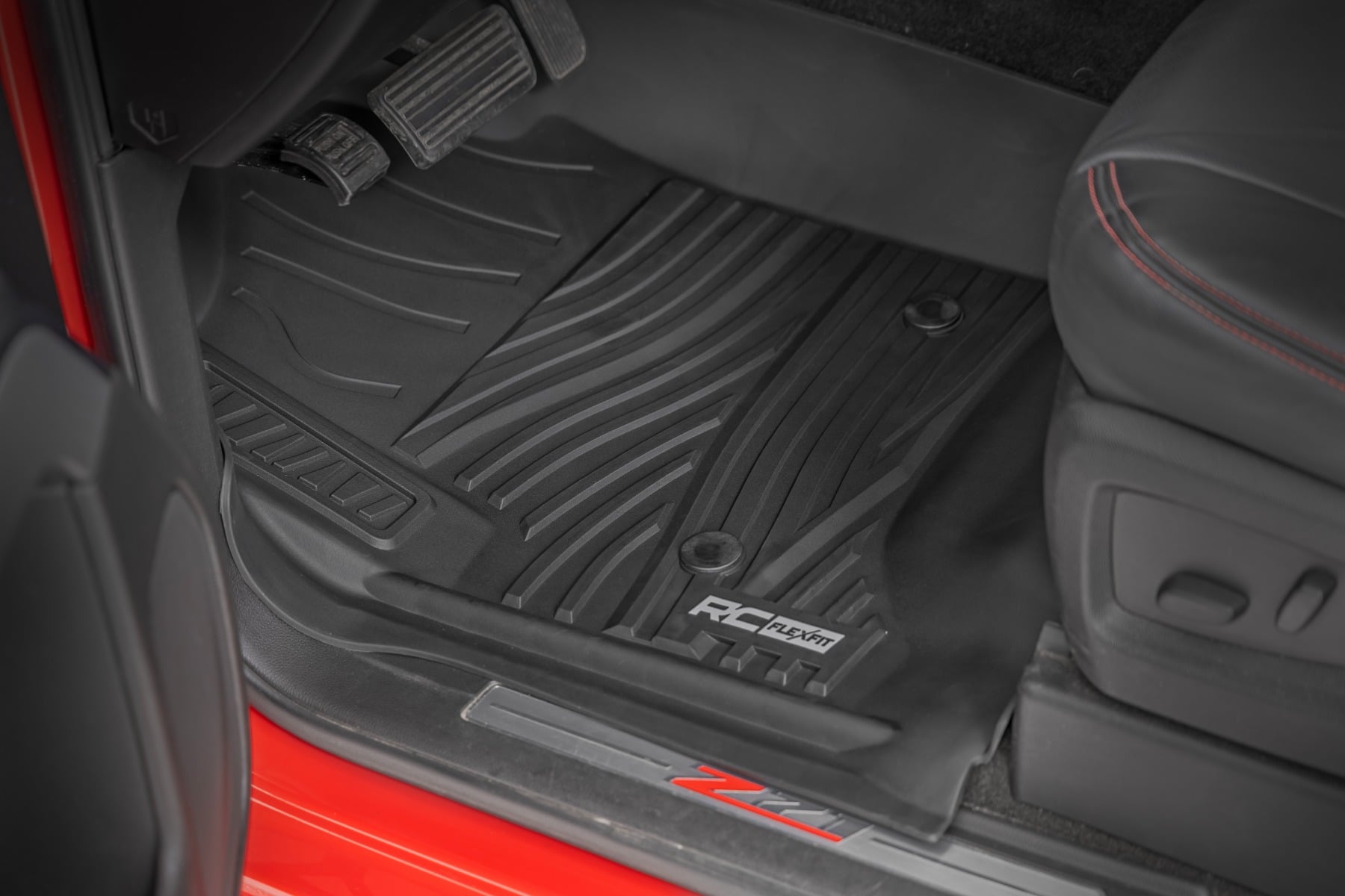 Rough Country Flex-Fit Floor Mats Front Chevy/GMC 1500/2500HD/3500HD (14-19 & Classic)