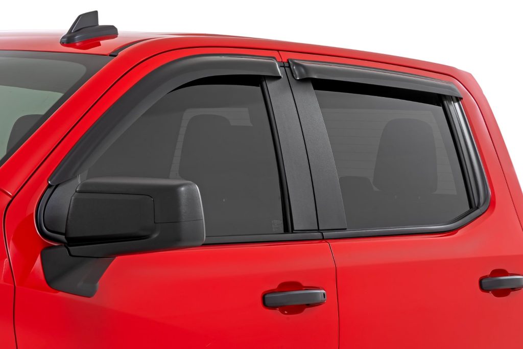 Rough Country Side Window Deflectors Tape On Rain Guard Chevy/GMC 1500/2500HD/3500HD (19-26)
