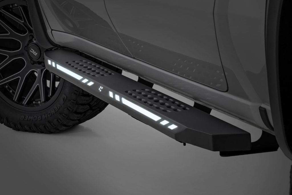 Rough Country AC2 Running Boards Amber/White Crew Cab Ram 1500/2500/3500 2WD/4WD (2010-2025 & Classic)