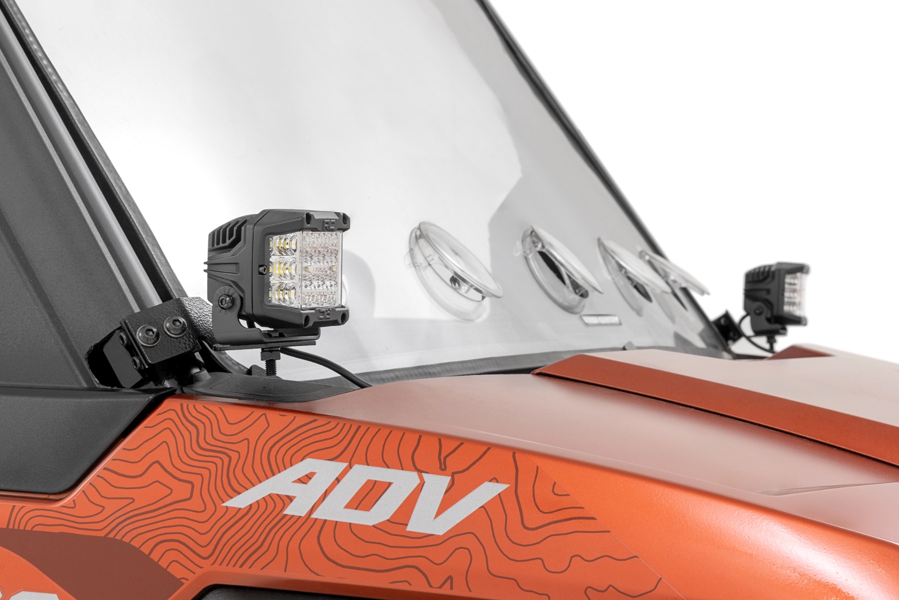 Rough Country LED Light Kit Front Mount 2β³ Black Pair Amber DRL Polaris XPEDITION XP 5
