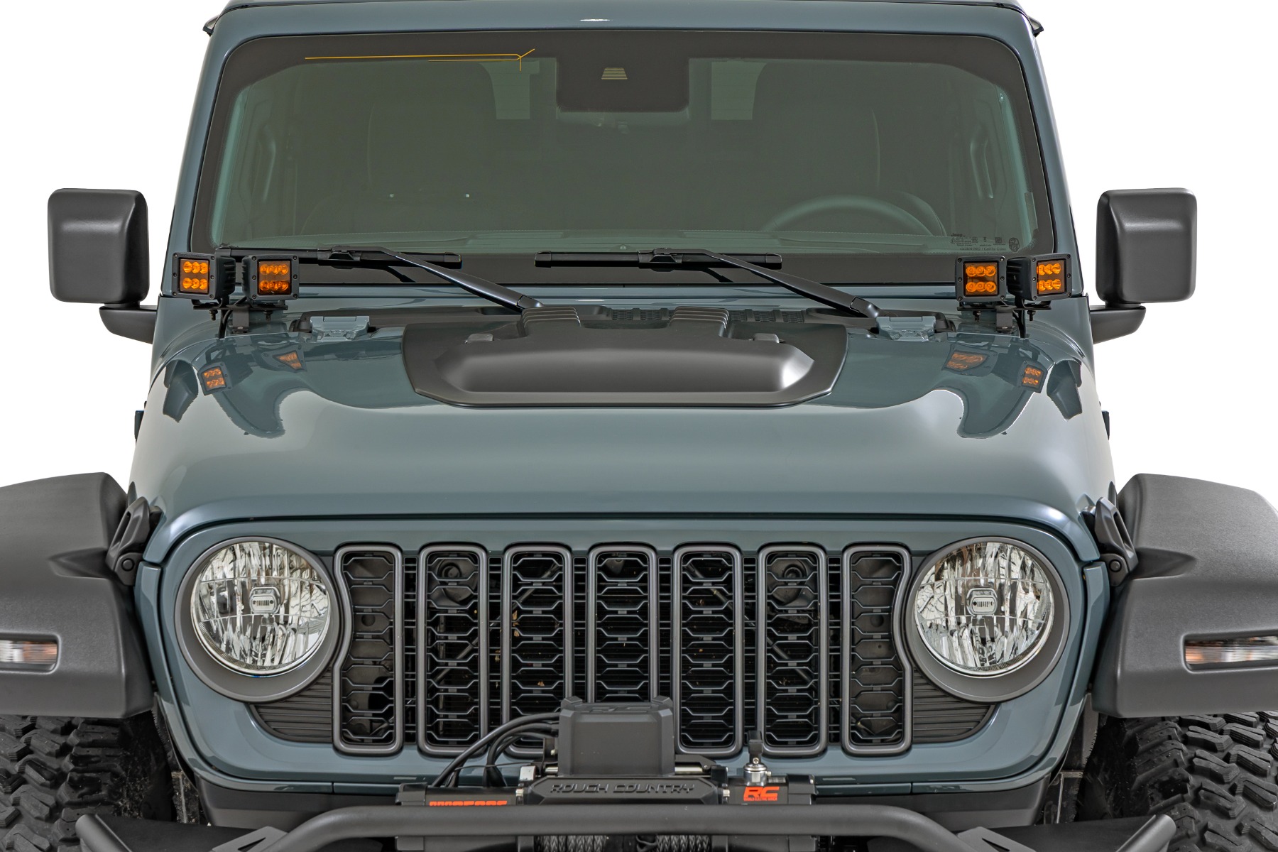 Rough Country Hood Scoop PDS Anvil Jeep Gladiator JT/Wrangler JL 4WD (2018-2026)