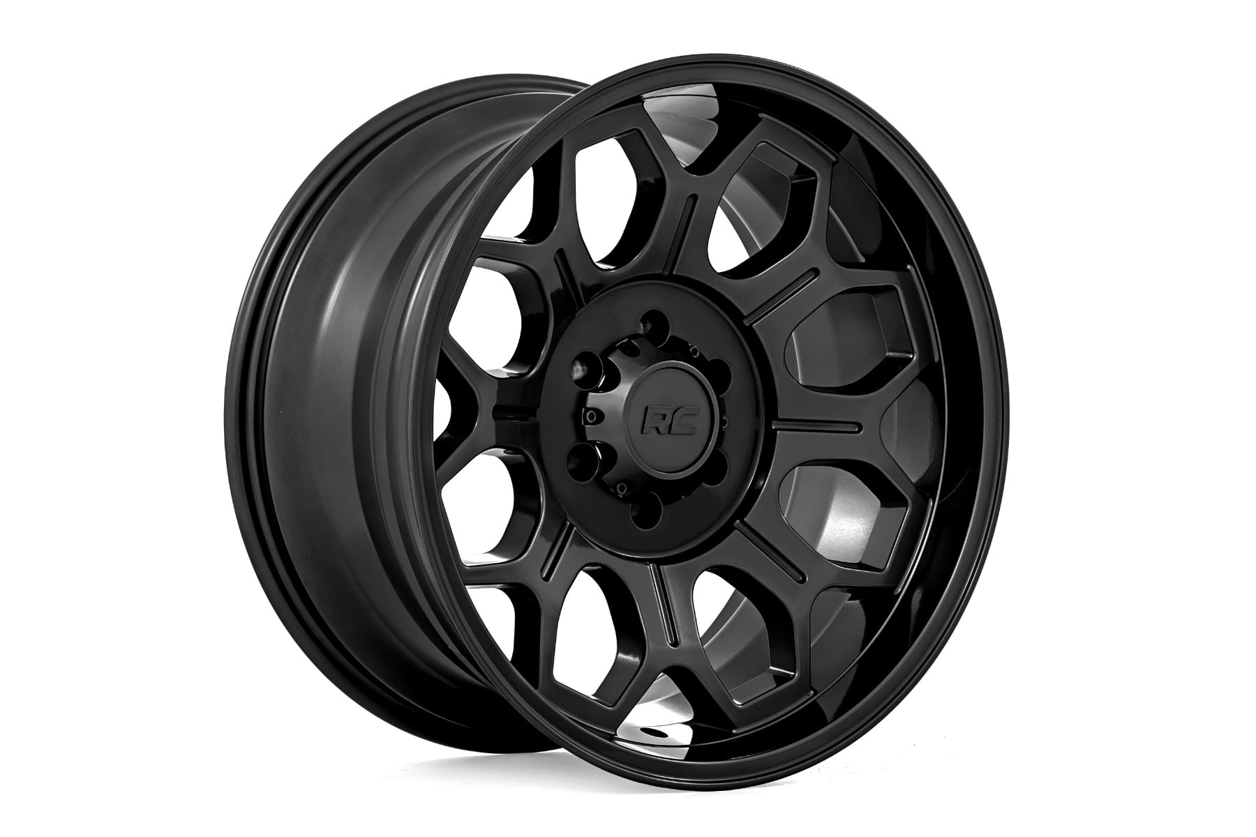 Rough Country 77 Series Wheel One-Piece Semi Gloss Black 20x9 6x5.5 +18mm