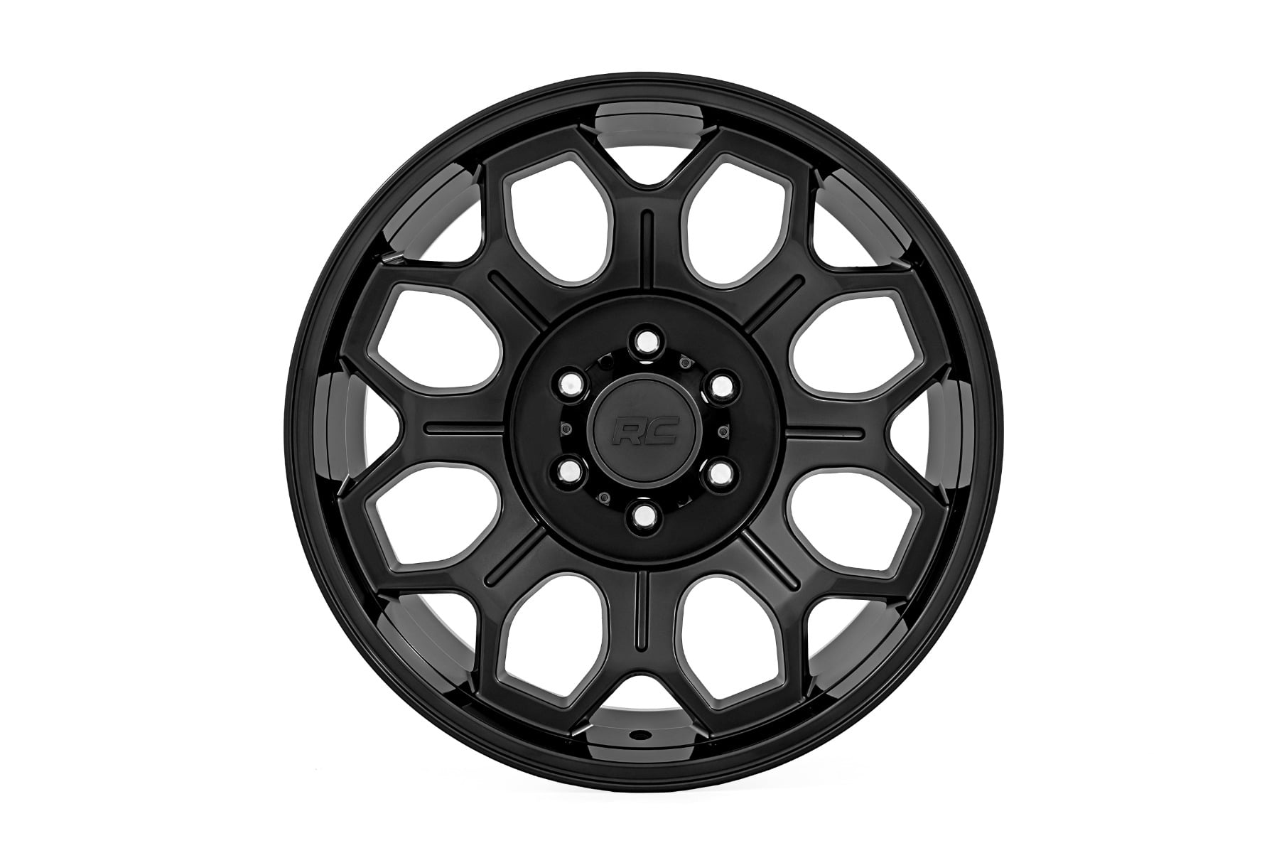 Rough Country 77 Series Wheel One-Piece Semi Gloss Black 20x9 6x135 -12mm