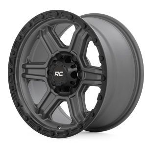 Rough Country 79 Series Wheel One-Piece Gunmetal Gray w/Black Ring 17x8.5 6x5.5 0mm