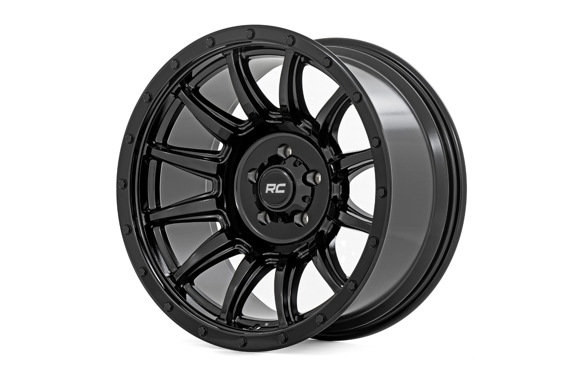 Rough Country 90 Series Wheel One-Piece Gloss Black 18x9 6x5.5 0mm