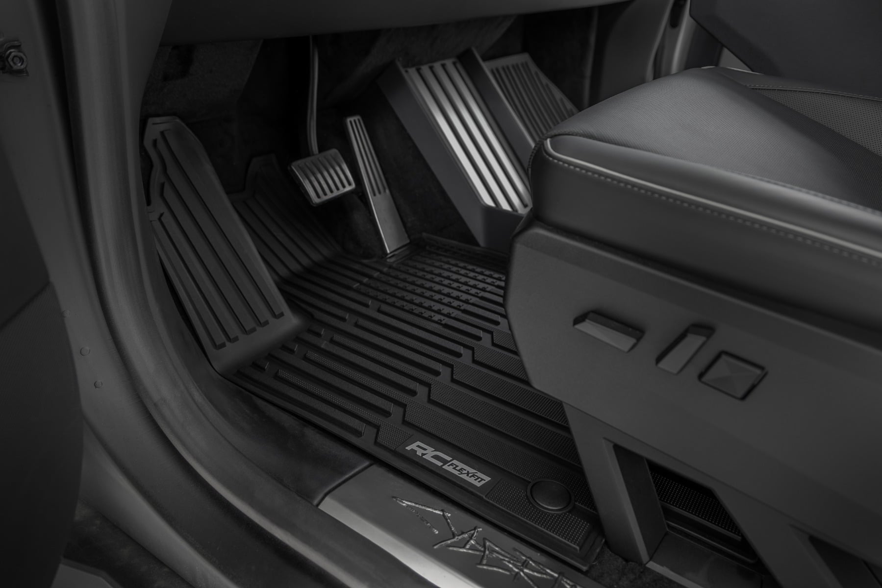 Rough Country Flex-Fit Floor Mats FR & RR Tesla Cybertruck 4WD (2024-2026)