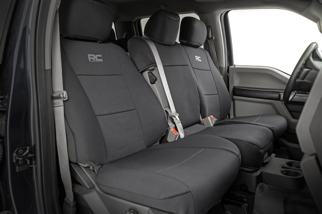 Rough Country Seat Covers FR Bench Ford F-150 (15-26)/F-250 Super Duty (17-26)/F-350 Super Duty (17-26)