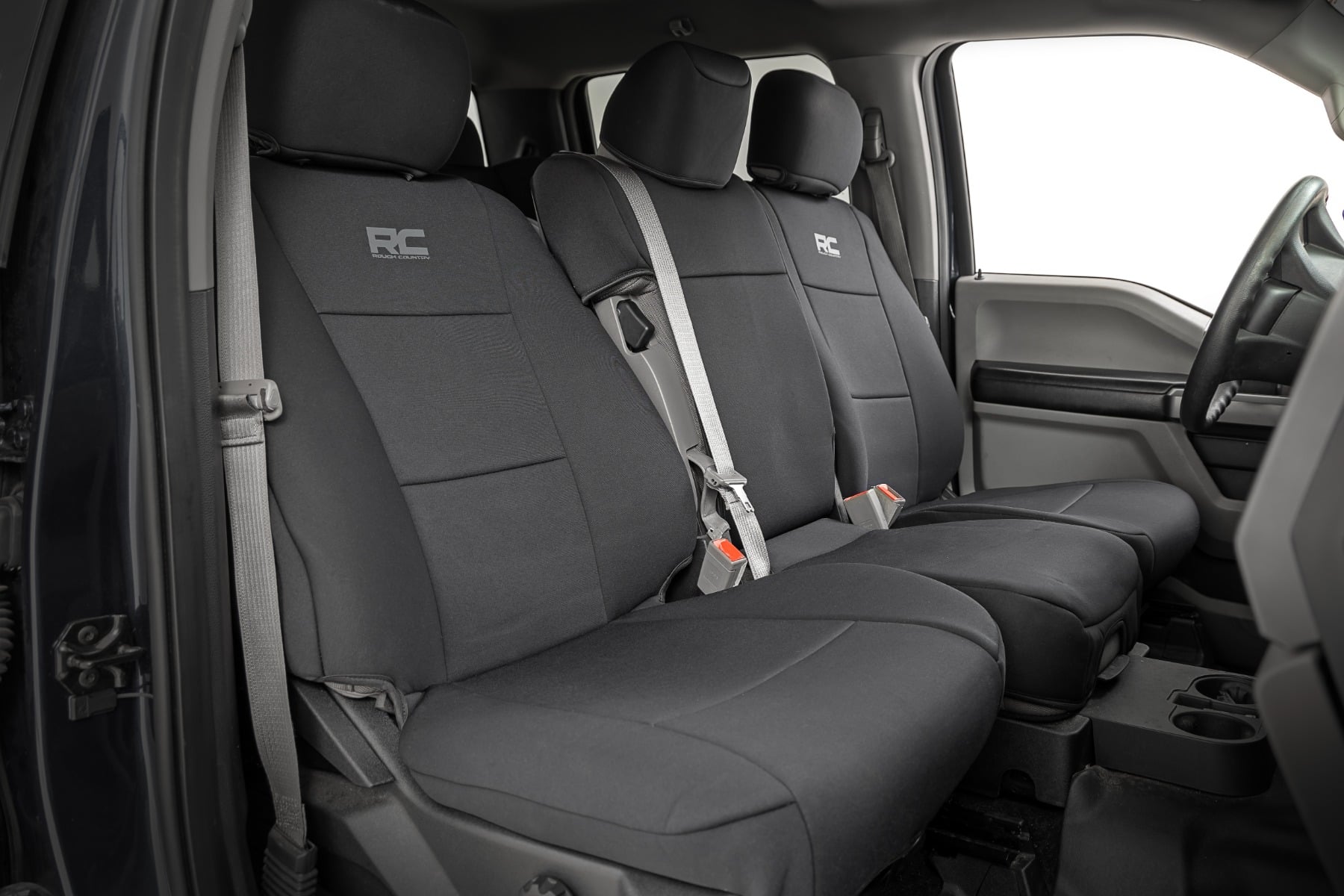 Rough Country Seat Covers FR Bench Ford F-150 (15-26)/F-250 Super Duty (17-26)/F-350 Super Duty (17-26)