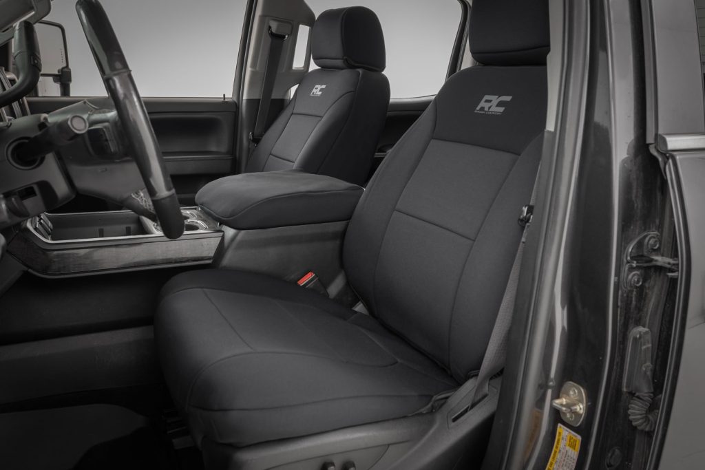 Rough Country Seat Covers FR Bucket & RR 60/40 Bench Chevy/GMC 2500HD/3500HD (14-26)