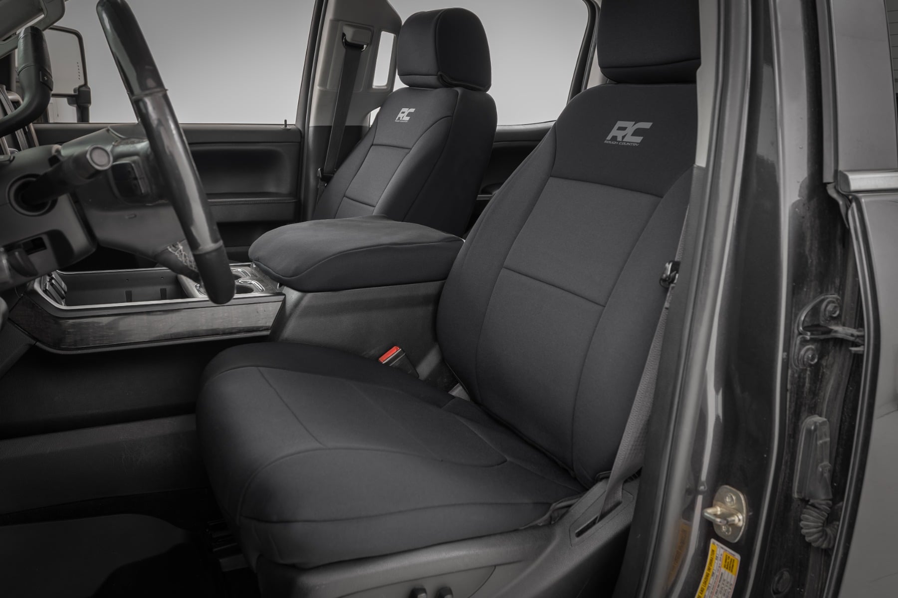 Rough Country Seat Covers FR Bucket & RR 60/40 Bench Chevy/GMC 2500HD/3500HD (14-26)