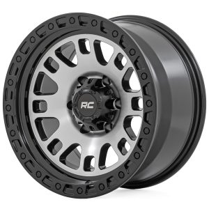 Rough Country 82 Series Wheel One-Piece Machined Semi Gloss Black 17x9 5x4.5 -12mm