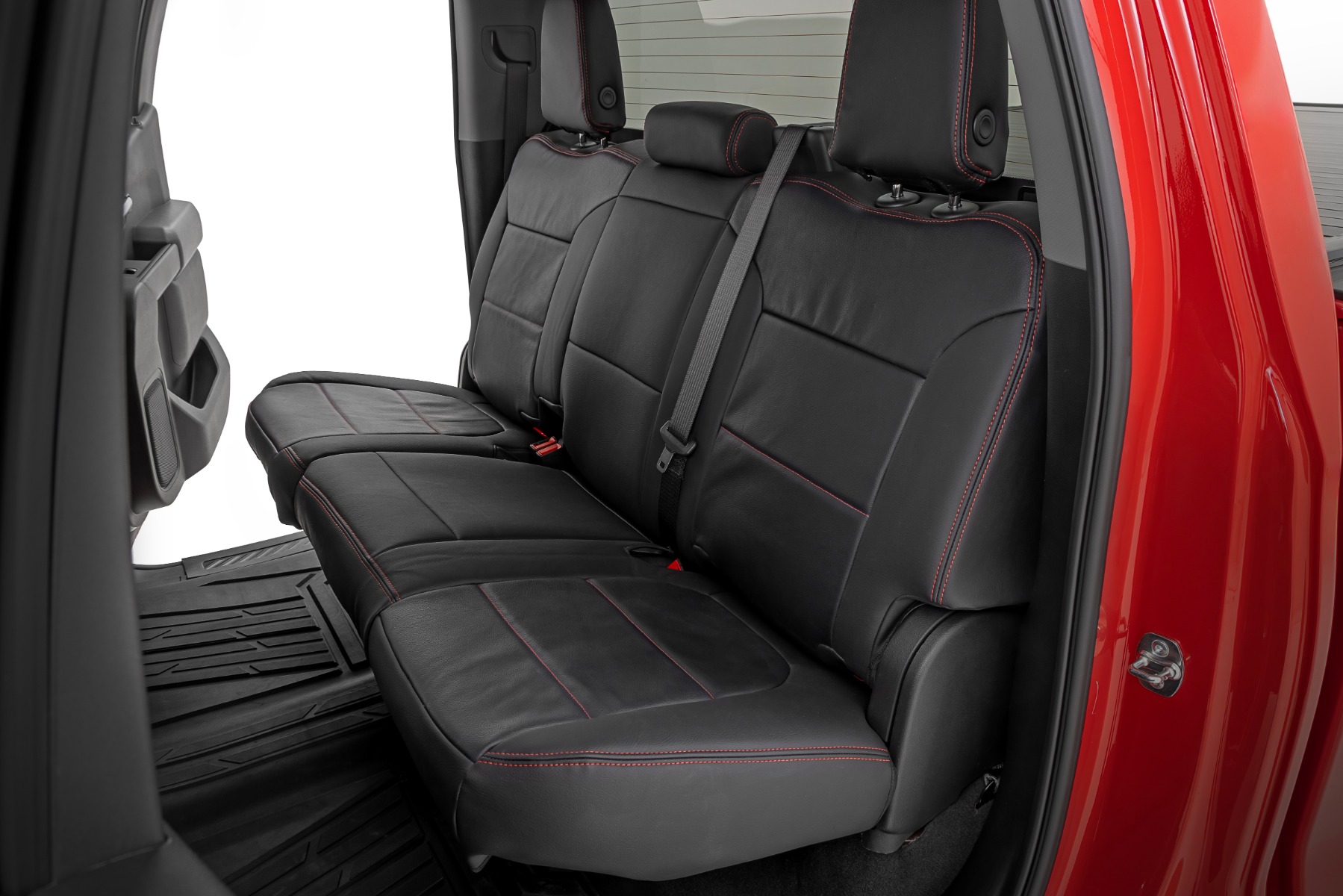Rough Country Leather Seat Covers FR Bucket RR 60/40 Chevy/GMC Sierra 1500 (19-26)/Silverado 1500 (19-26)