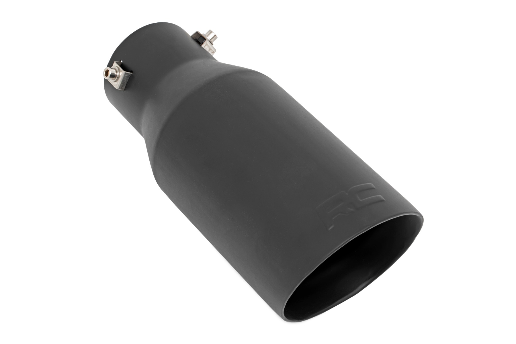 Rough Country Exhaust Tip Black RC Logo 2.5-3.125 Inch Pipe