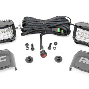 Rough Country LED Light Kit Ditch Mount 2β³ Chrome Pair Wide Ford Bronco 4WD (21-26)