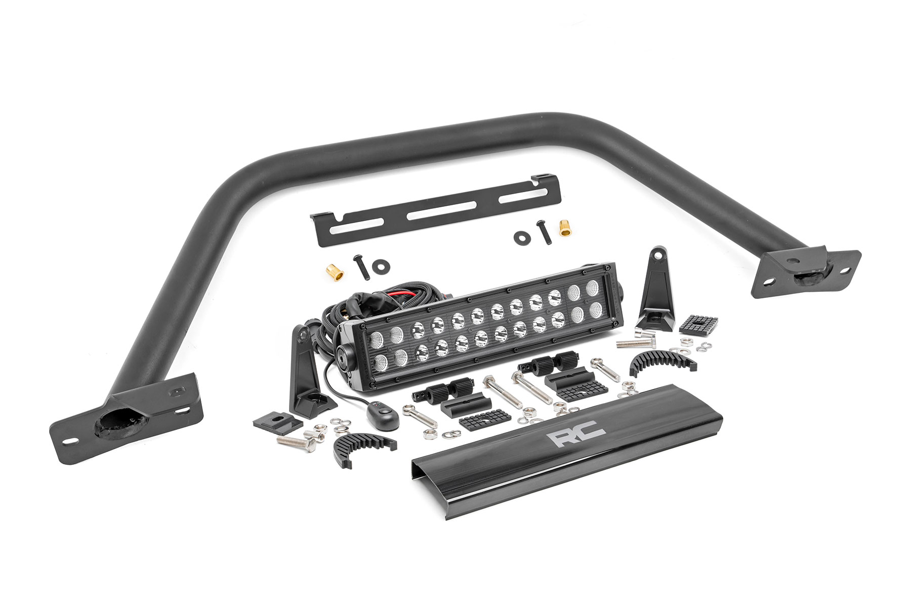 Rough Country Safari Bar 12β³ LED Light Bar Black Dual Row OE Modular Steel Ford Bronco (21-26)