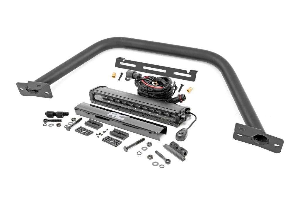 Rough Country Safari Bar 12″ LED Light Bar Black Single Row OE Modular Steel Ford Bronco (21-26)