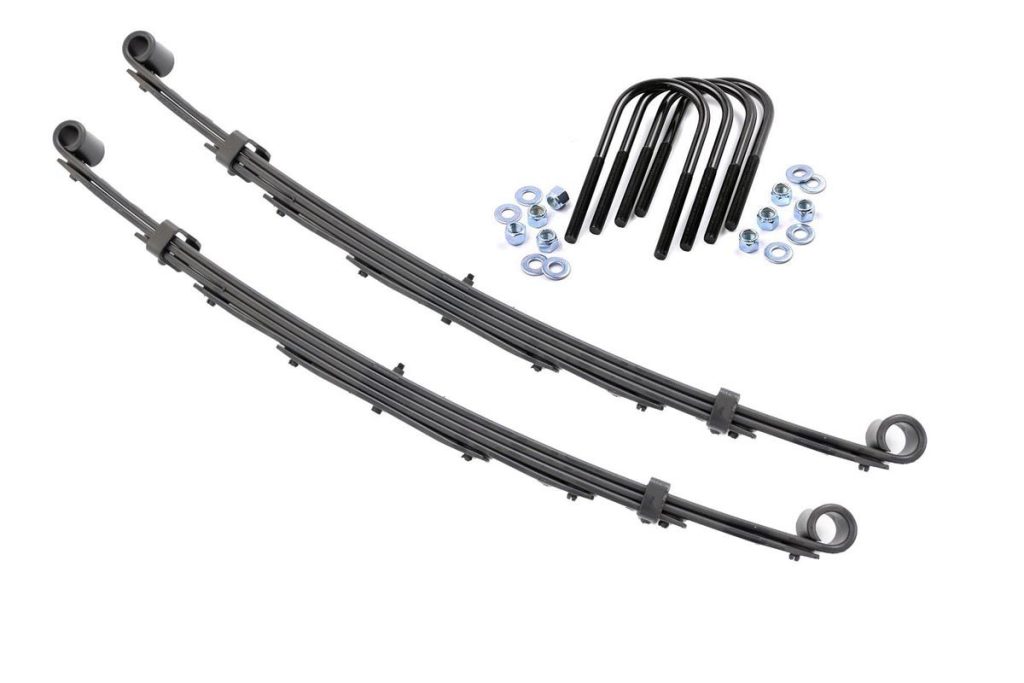 Rough Country Front Leaf Springs 4″ Lift Pair Chevy/GMC C10/K10 C15/K15 Truck/Half-Ton Suburban (69-72)