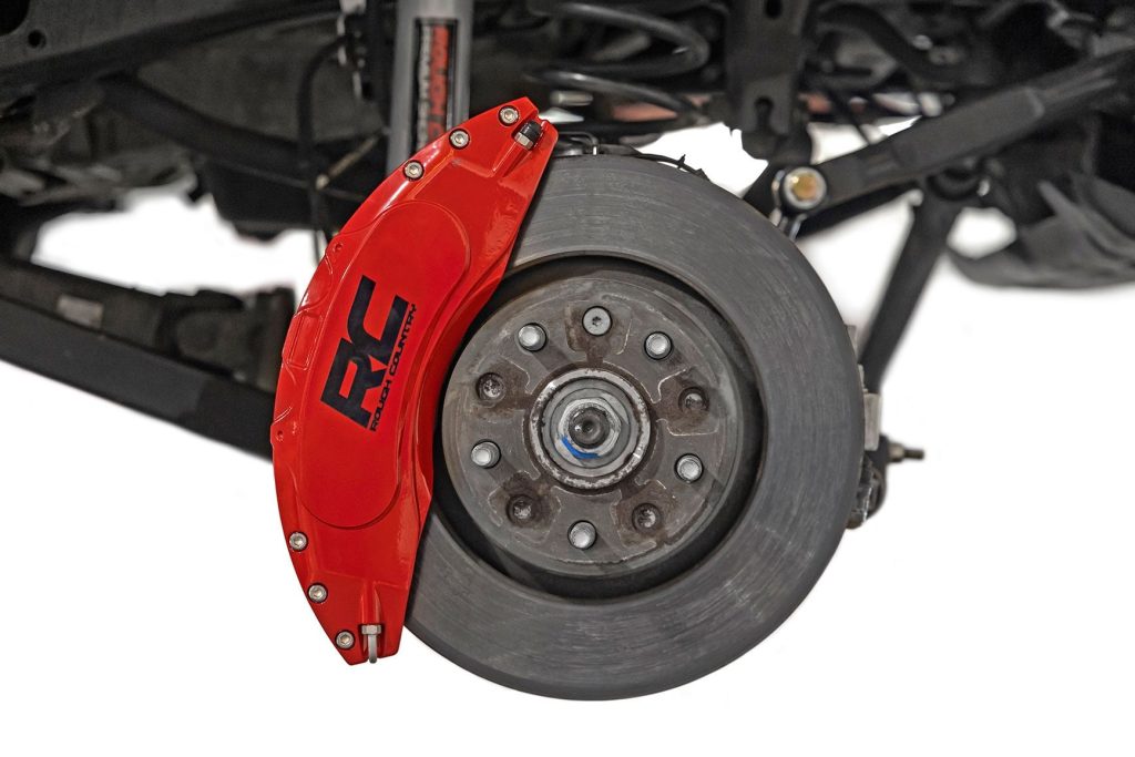 Rough Country Caliper Covers Front and Rear Red Jeep Gladiator JT 4WD (2020-2026)