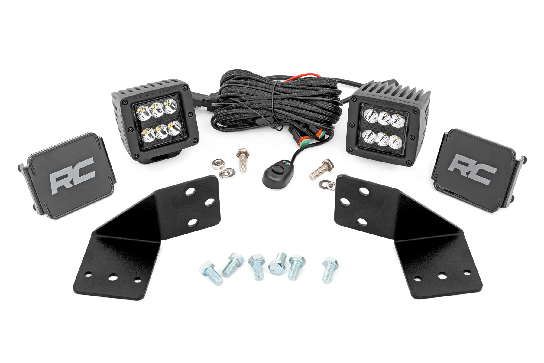 Rough Country LED Light Kit Rear Mount 2″ Black Pair CFMOTO UFORCE 1000
