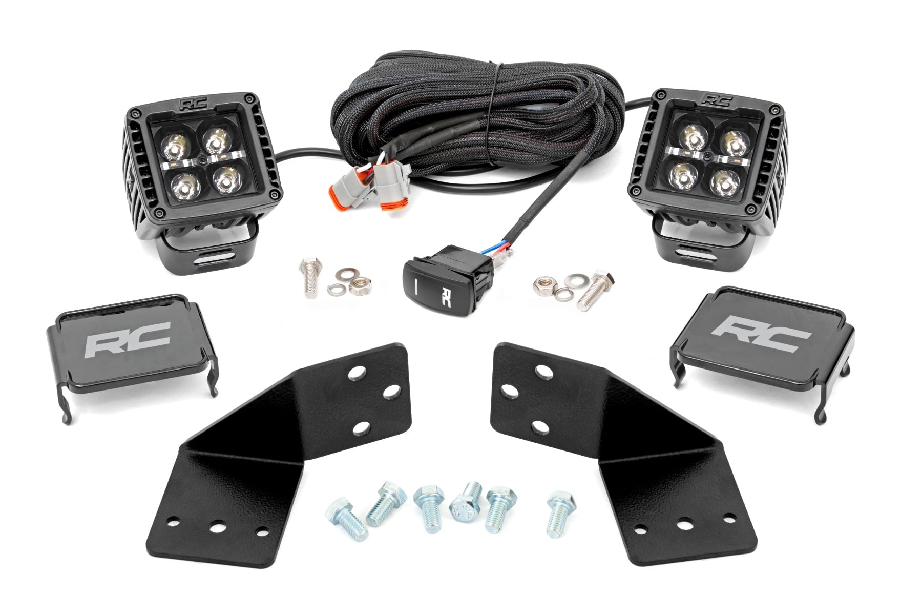 Rough Country LED Light Kit Rear Mount 2β³ Black Pair White DRL CFMOTO UFORCE 1000