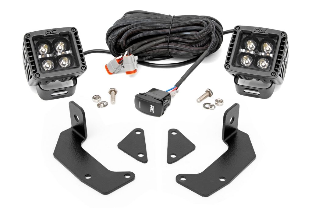 Rough Country LED Light Kit Cage Mount 2β³ Black Pair Amber DRL CFMOTO UFORCE 1000
