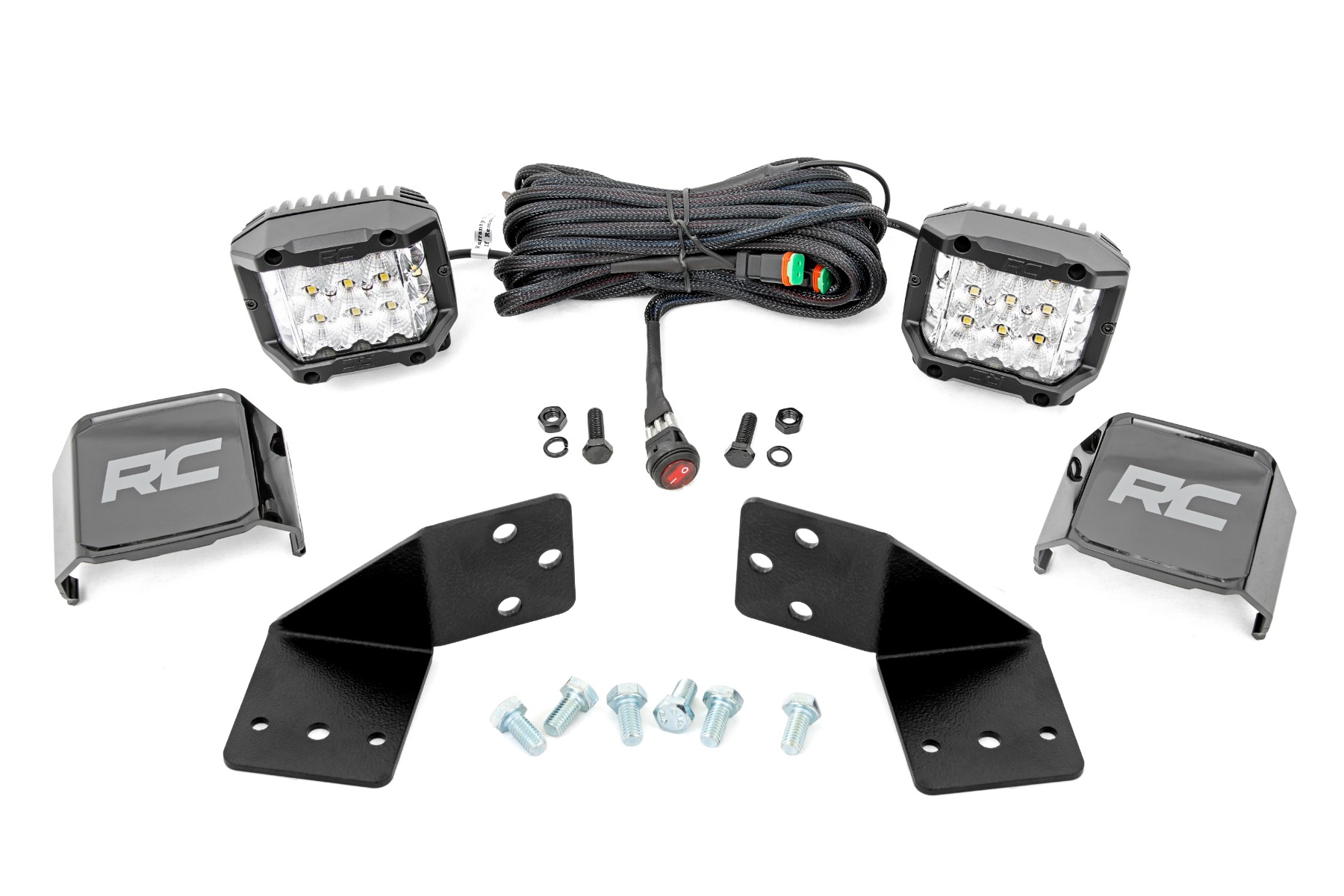 Rough Country LED Light Kit Rear Mount 3β³ Chrome Pair Wide Angle CFMOTO UFORCE 1000