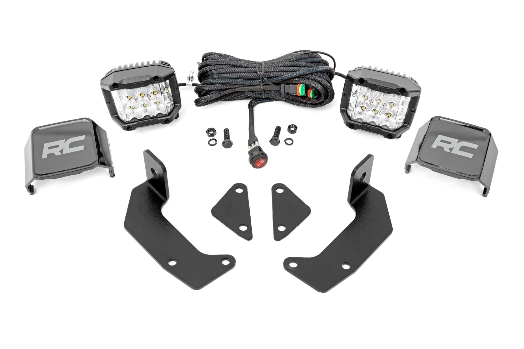 Rough Country LED Light Kit Cage Mount 2β³ Chrome Pair Wide Angle CFMOTO UFORCE 1000