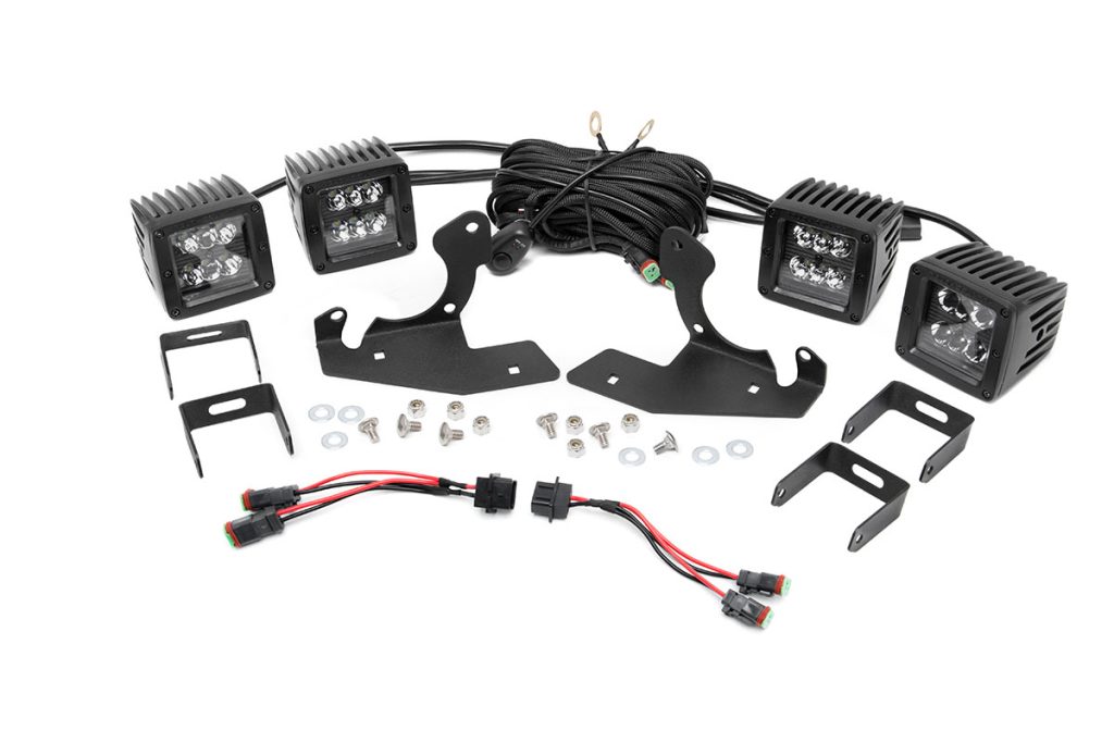 Rough Country LED Light Kit Fog Mount Dual 2β³ Black Pairs Chevy Silverado 1500/2500HD/3500HD 2WD/4WD