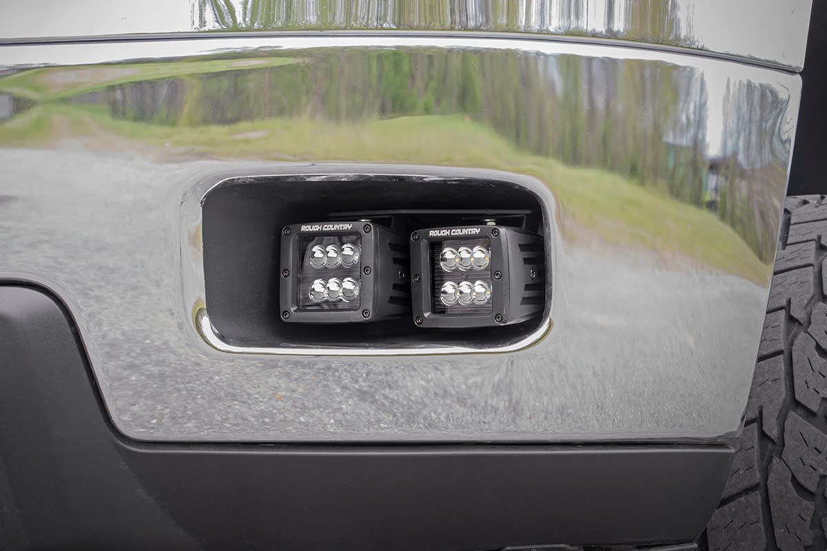 Rough Country LED Light Kit Fog Mount Dual 2β³ Black Pair Chevy Silverado 2500 HD/3500 HD (11-14)
