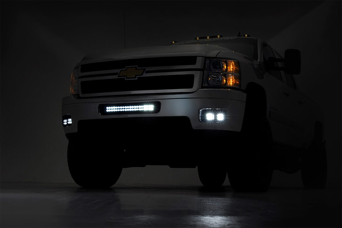 Rough Country LED Light Kit Fog Mount Dual 2β³ Black Pair Chevy Silverado 2500 HD/3500 HD (11-14)