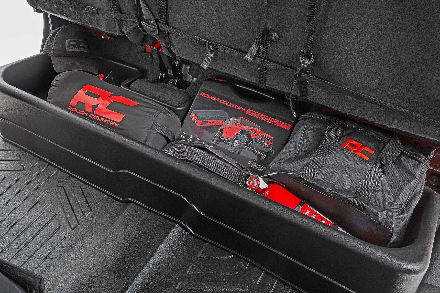 Rough Country Under Seat Storage Crew Cab Chevy/GMC 1500/2500HD/3500HD (19-26)
