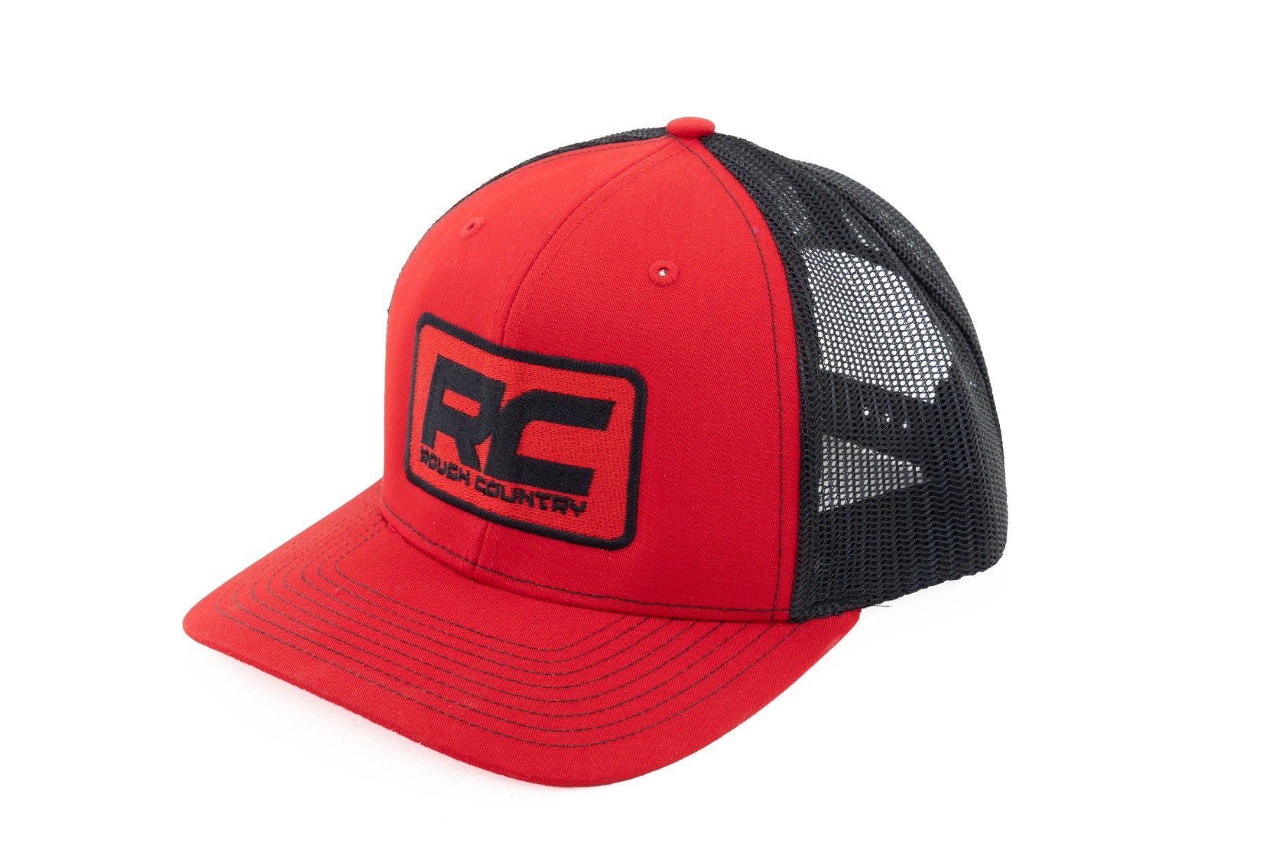 Rough Country Hat Black Mesh Rough Country Patch Black/Red – Richardson 112