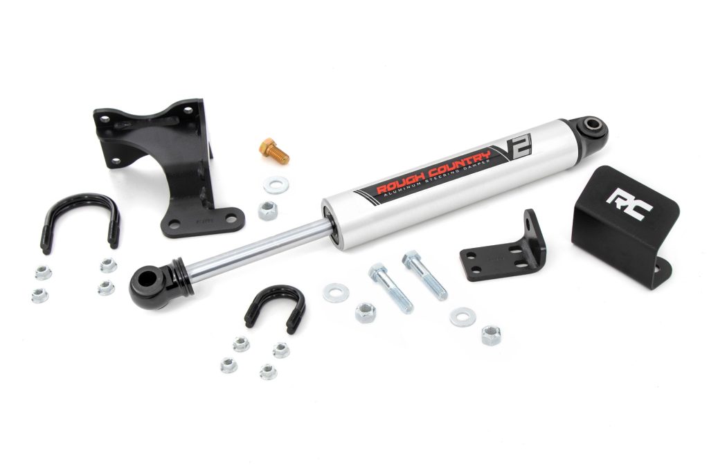 Rough Country V2 Steering Stabilizer Axle Bracket 2-8 Inch Lift Jeep Wrangler JK/Wrangler Unlimited (07-18)