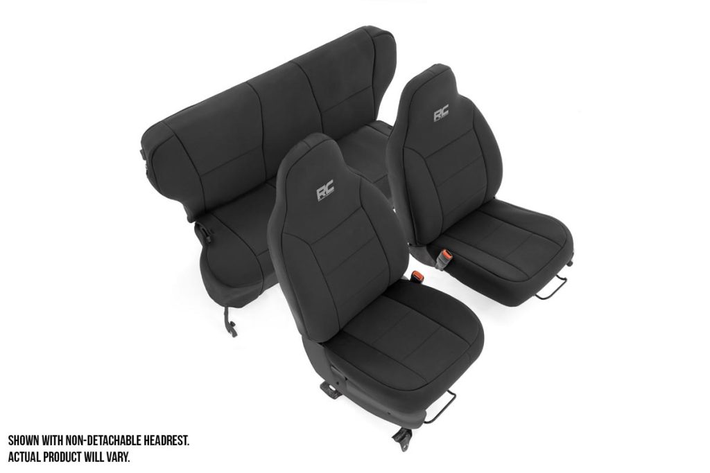 Rough Country Seat Covers Detachable Headrest FR & RR Jeep Cherokee XJ 2WD/4WD (97-01)