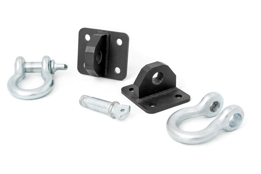 Rough Country D Ring Shackles and Mounts TJ Stubby XJ Winch Jeep Cherokee XJ (84-01)/Wrangler TJ (97-06)