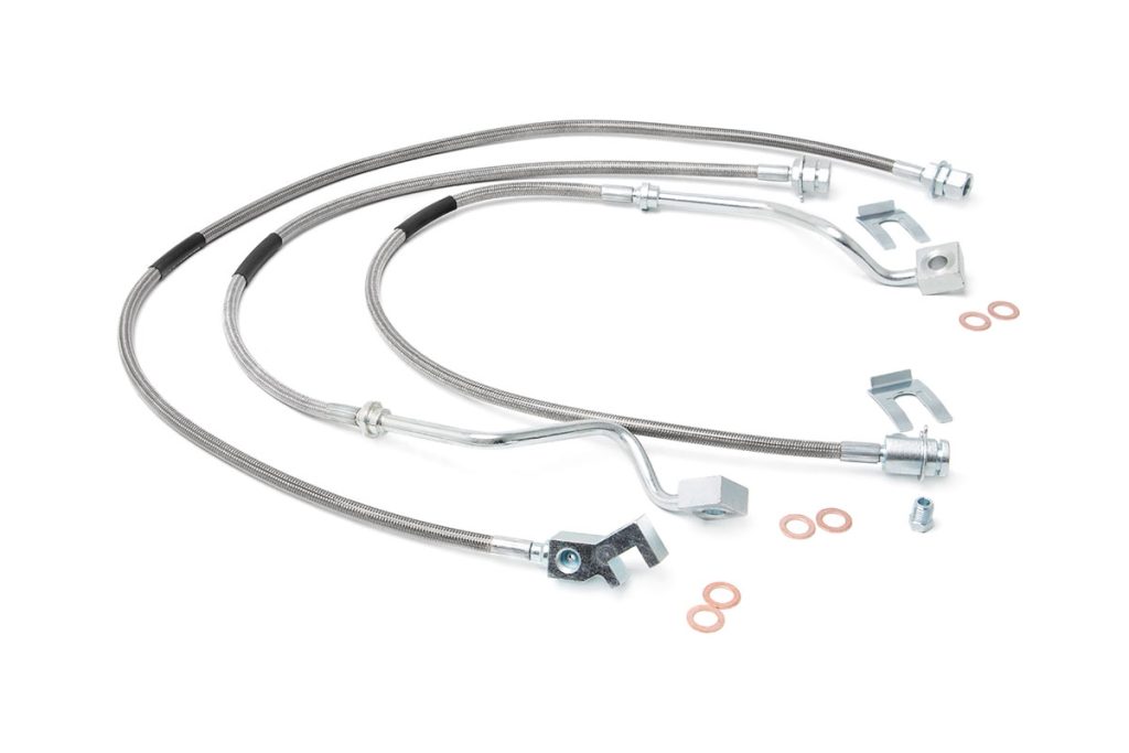 Rough Country Brake Lines Stainless FR & RR 4-6 Inch Lift Ford F-250/F-350 Super Duty (99-04)
